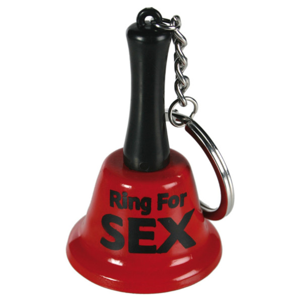 Cloche rouge porte clefs "Ring For Sex" 